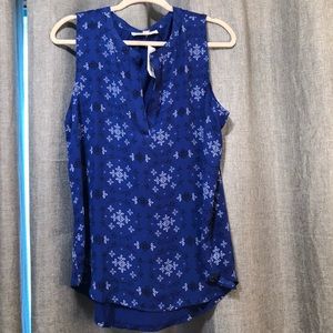 Loft - Mixed-Media Shell - Royal Blue - Size Large